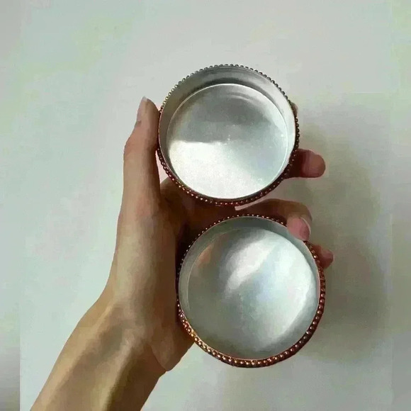 Bejeweled Orange Diamond  Jewelry Trinket Tin Bohemian Home Decor Organizer - Picture 6 of 8